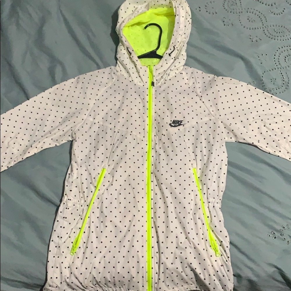 Neon Yellow Polka dot Nike Windbreaker